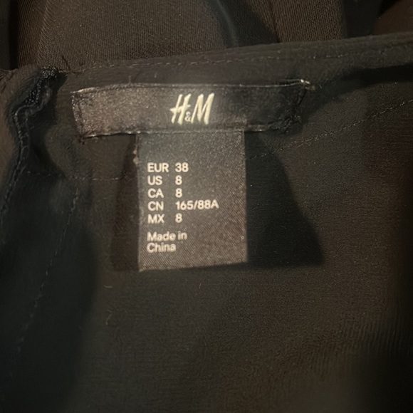 H&M Exposed Zipper Black Dress With Mesh Sheer Detailing Size 8 EUC - Picture 8 of 9